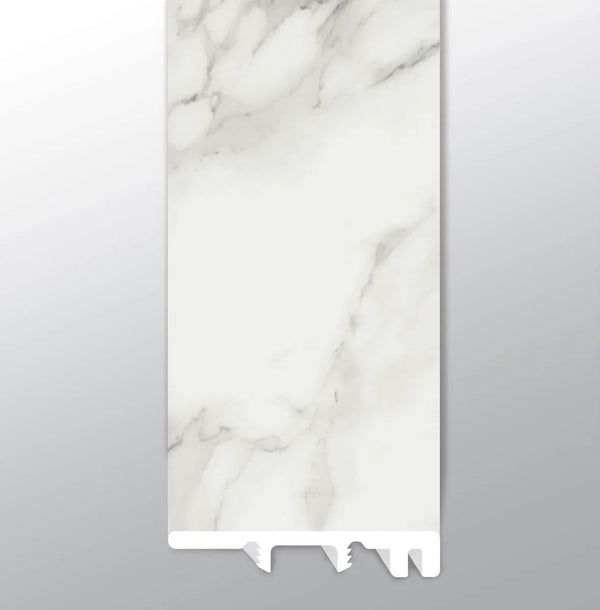 Trecento Calacatta Venosa Gold Semi Gloss End Cap Marble Look Lvt Moldings 1.5x0.25