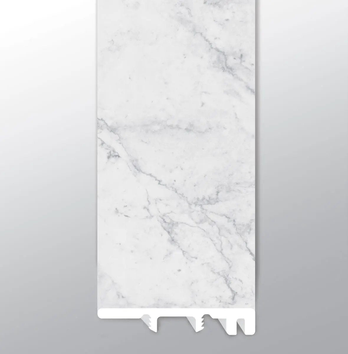 Trecento Carrara Avell Semi Gloss End Cap Marble Look Lvt Moldings 1.5x0.25 close up