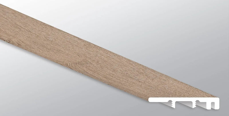 Andover Daria Umber Semi Gloss End Cap Wood Look Lvt Moldings 1.5x0.25 close up