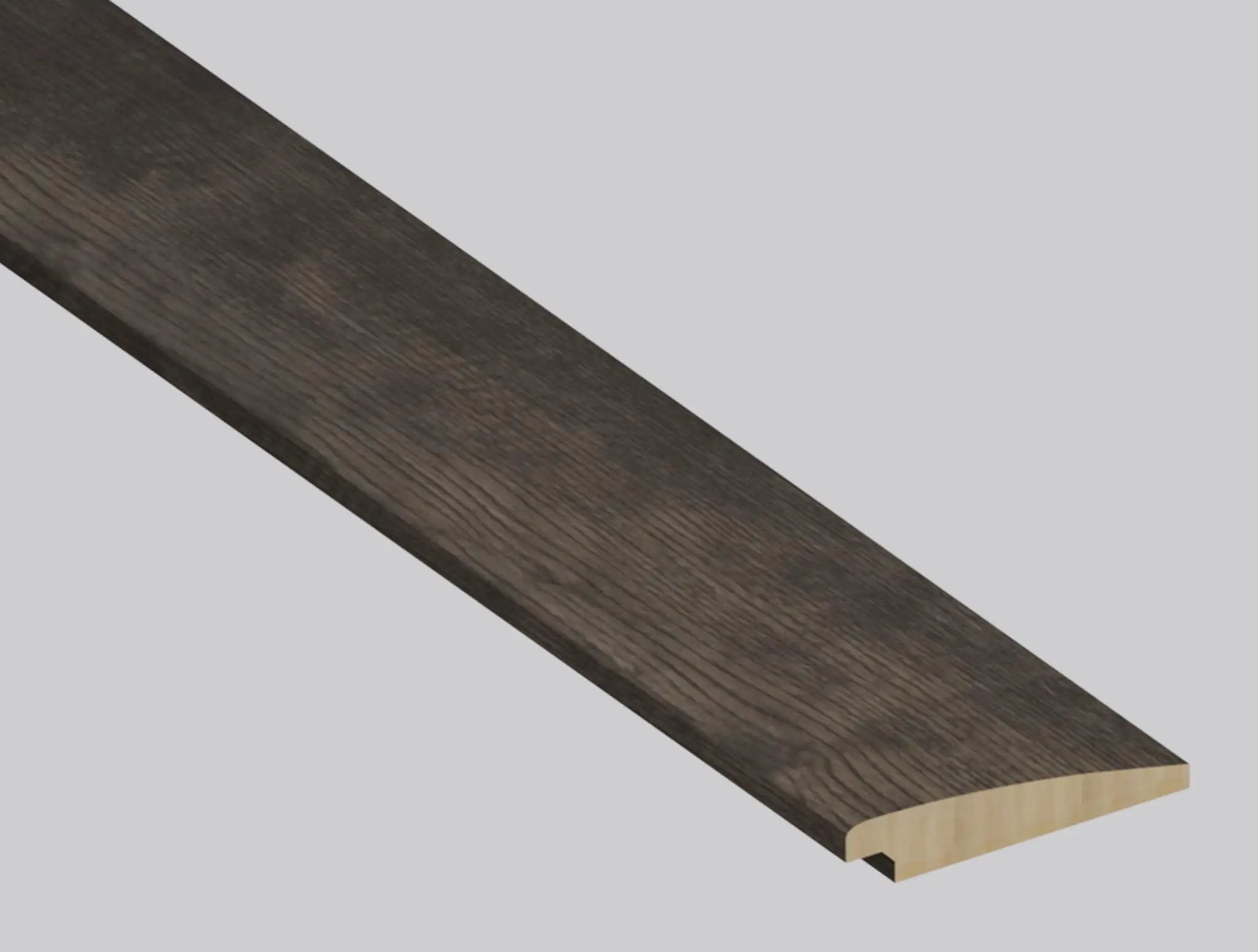 Woodhills Estate Oak Wood Semi Gloss Stair Riser Look Moldings 1.77x0.345 close up