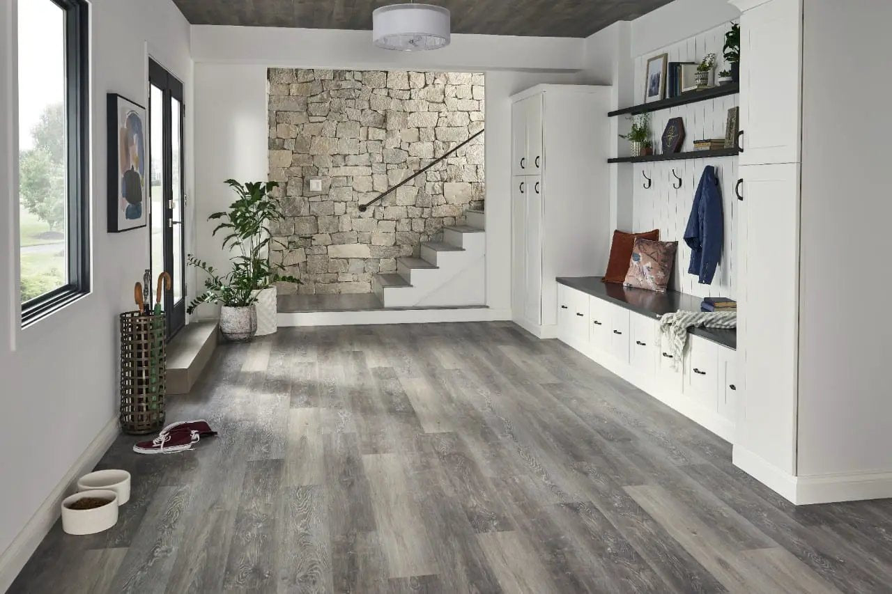 Cyrus Finely Semi Gloss Flush Stair Nose End Cap Wood Look Lvt Moldings 2.75x0.75 in a finished room