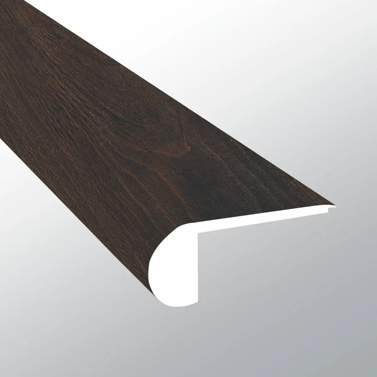Cyrus Hawthorne Semi Gloss Flush Stair Nose Wood Look Lvt Moldings 2.75x0.75 close up