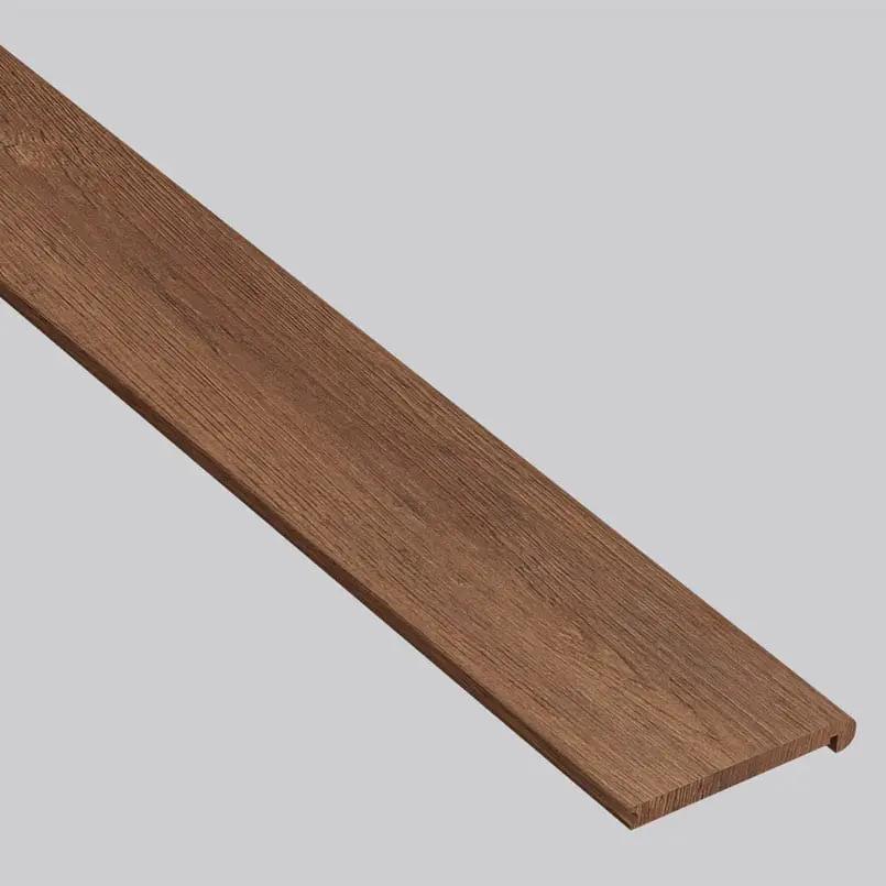 Smithcliffs Hillsdale Semi Gloss Flush Stair Nose Wood Look Rigid Core Moldings 4.53x0.94 close up