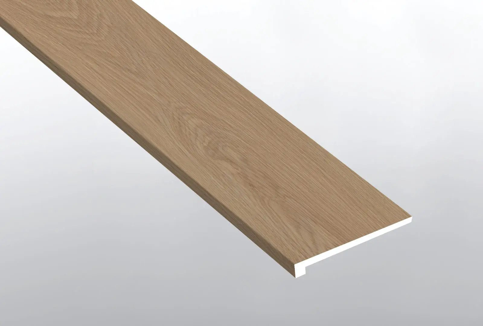 Laurel Larkin Semi Gloss Wood Look Lvt Moldings 12x1.25 1.25 inch close up