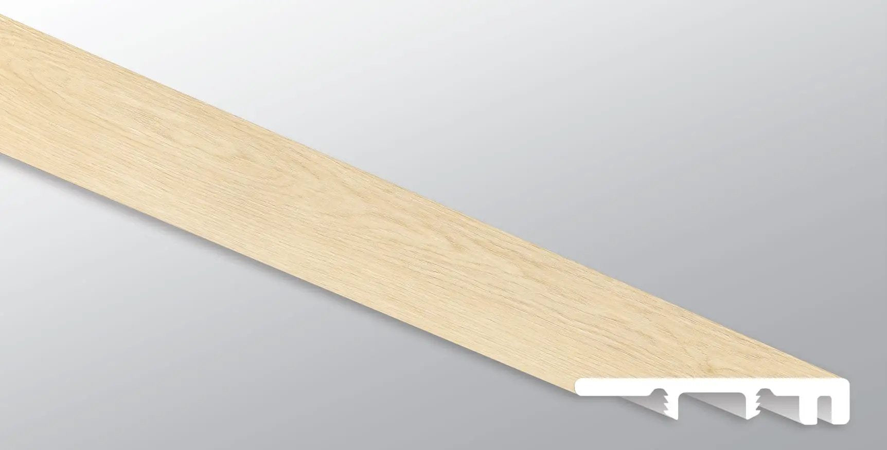 Cyrus Lenexa Creek Semi Gloss End Cap Wood Look Lvt Moldings 1.5x0.25 close up