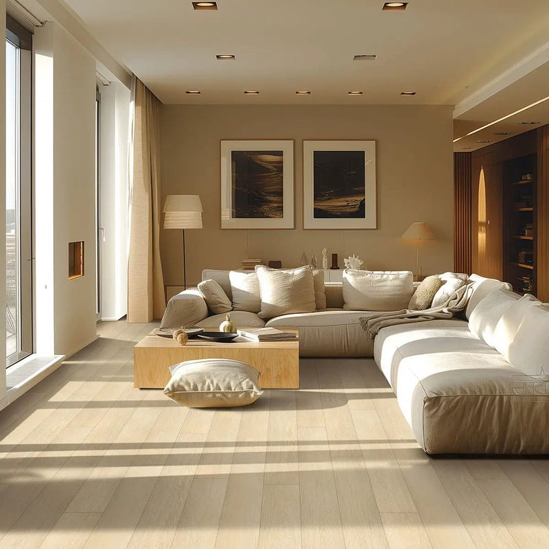 Cyrus Lenexa Creek Semi Gloss End Cap Wood Look Lvt Moldings 1.5x0.25 in a finished room