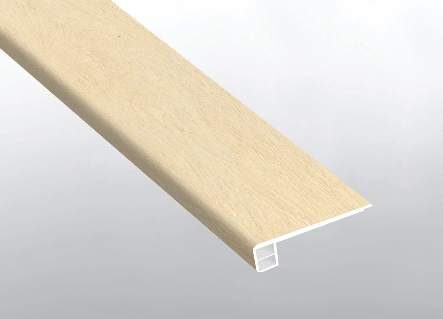 Cyrus Lenexa Creek Semi Gloss Flush Stair Nose End Cap Wood Look Lvt Moldings 2.75x0.75 close up