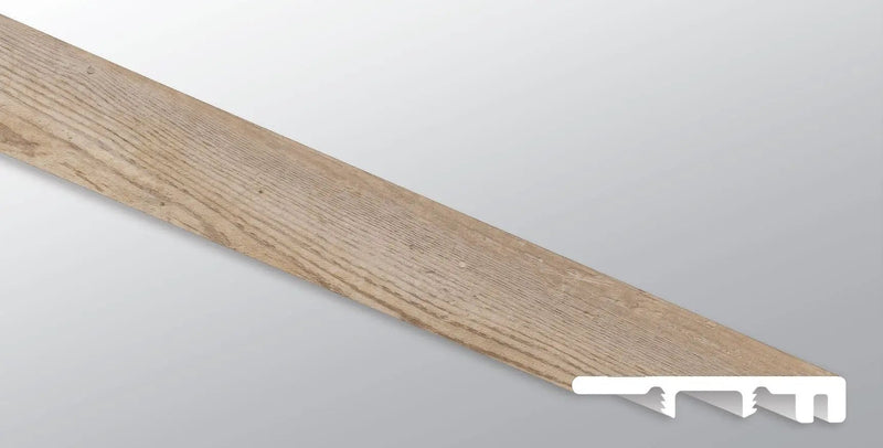 Glenridge Lime Washed Oak Semi Gloss End Cap Wood Look Lvt Moldings 1.5x0.25 close up
