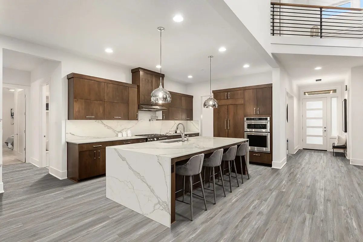 Ashton Loton Hill Semi Gloss End Cap Wood Look Lvt Moldings 1.5x0.25 in a finished room