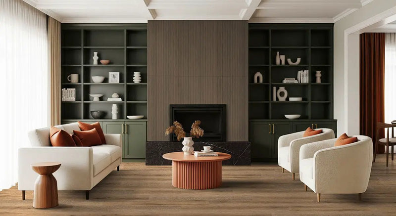 Xl Studio Malden Semi Gloss Wood Look Lvt Moldings 2.75x0.75 in a finished room