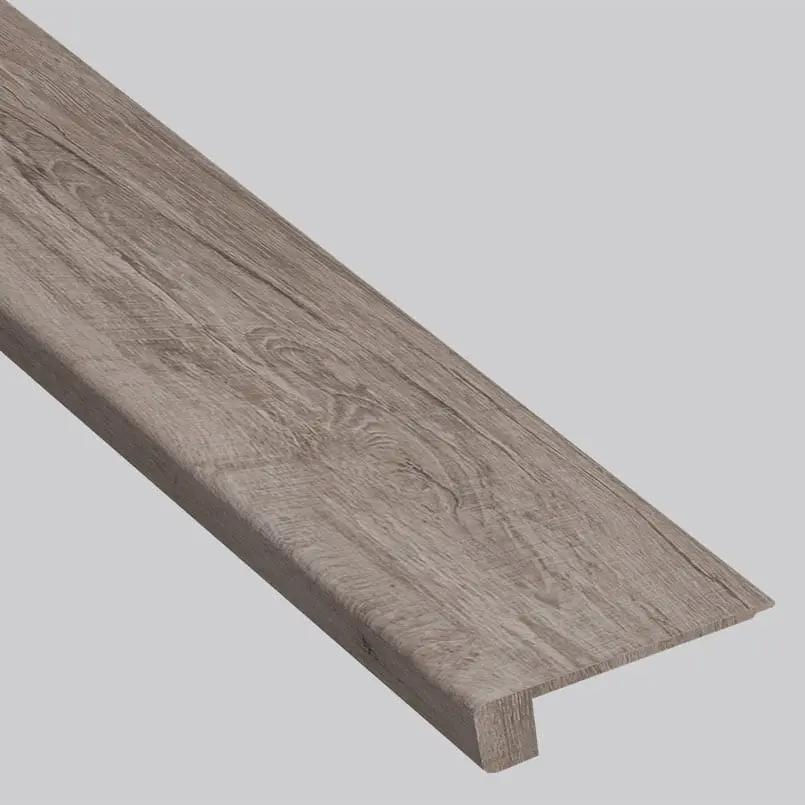 Smithcliffs Malton Semi Gloss Flush Stair Nose End Cap Wood Look Rigid Core Moldings 4.53x0.94 close up