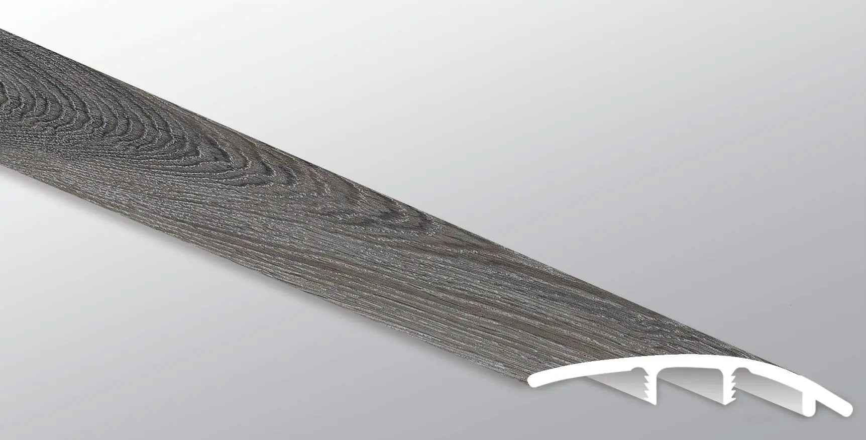 Glenridge Midnight Maple Semi Gloss Stair Riser Wood Look Lvt Moldings 1.77x0.345 close up