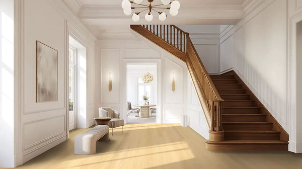 Xl Studio Roswell Semi Gloss Wood Look Lvt Moldings 1.5x0.25 in a finished room