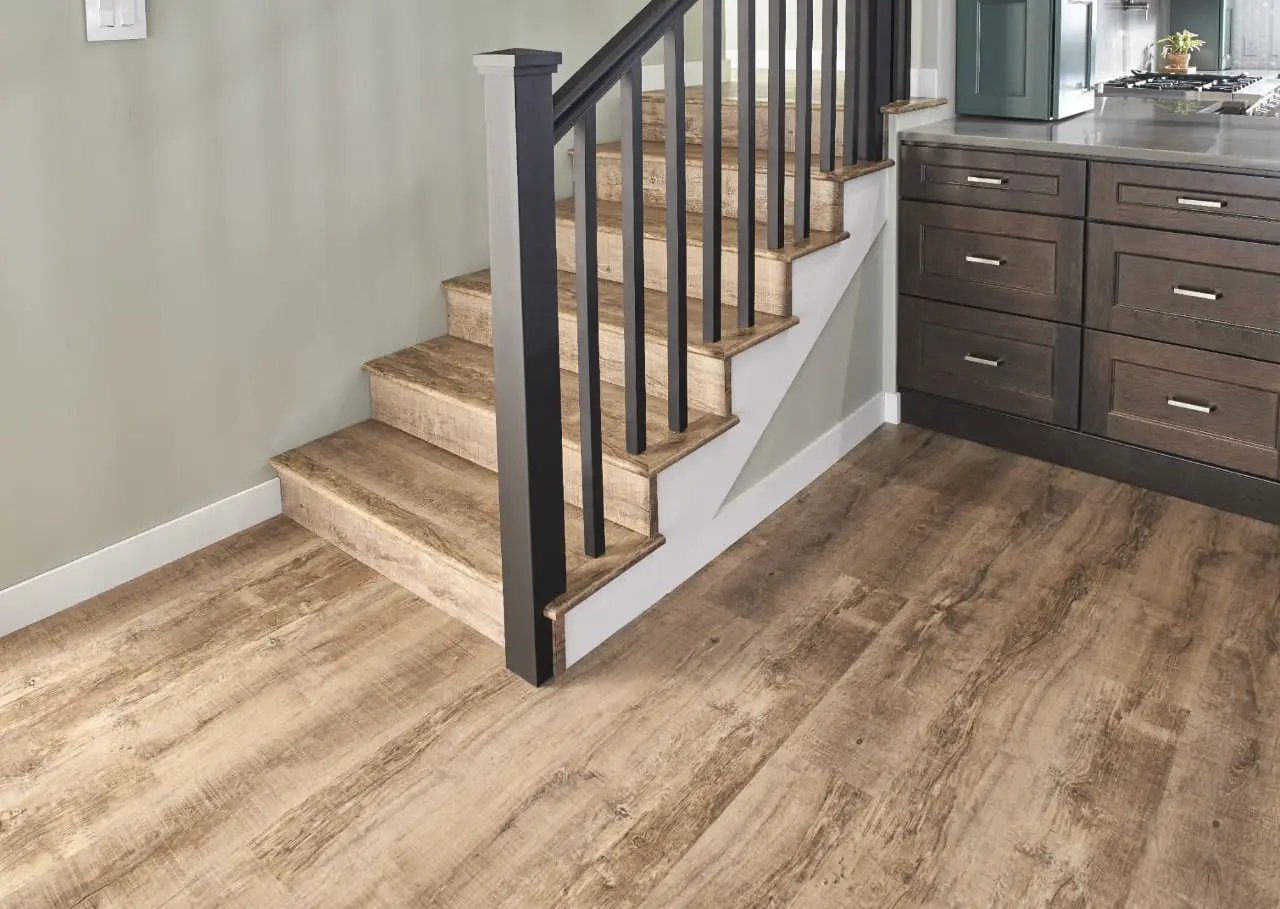 Prescott Ryder Matte Wood Look Lvt Planks 7x48 in a finished room