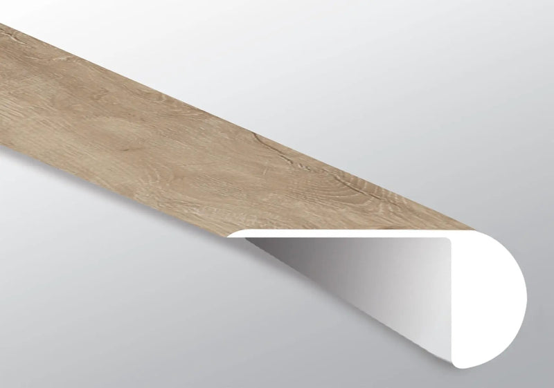Cyrus Sandino Semi Gloss Overlap Stair Nose Wood Look Lvt Moldings 2.23x1.03 close up