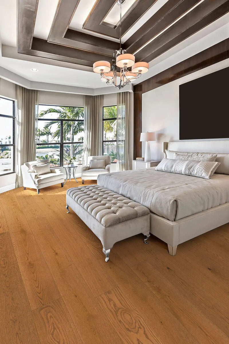 Mccarran Scarborough Buff Brushed Wood Look Moldings 3x0.63 in a finished room