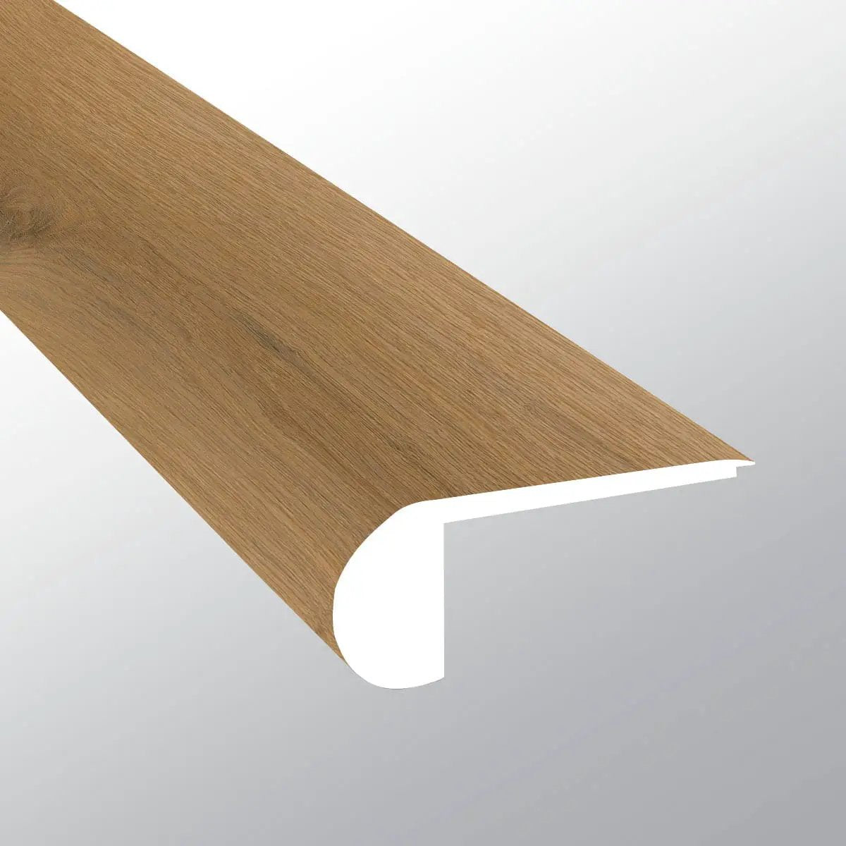 Laurel Scandi Semi Gloss Flush Stair Nose Wood Look Lvt Moldings 2.75x0.75 close up