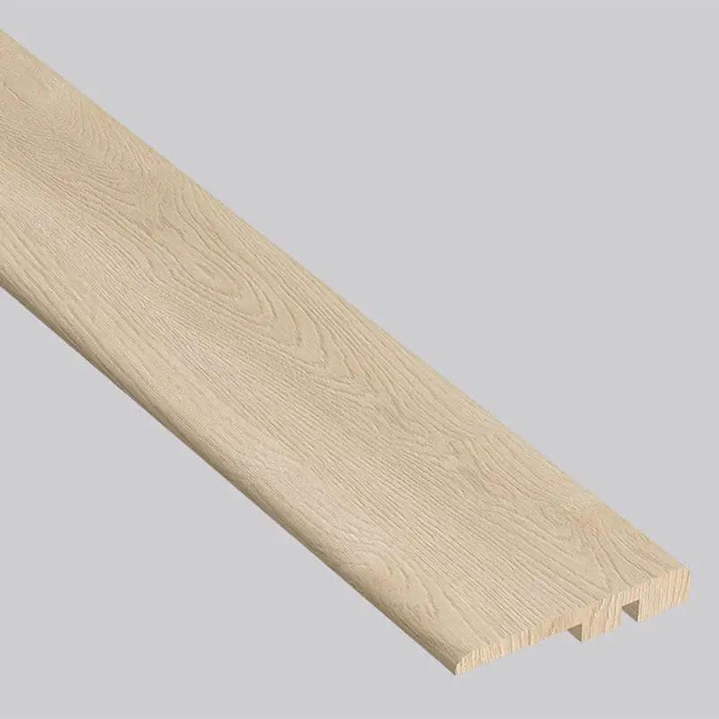 Shorecliffs Schertz Oaks Semi Gloss End Cap Wood Look Rigid Core Moldings 1.5x0.25 close up