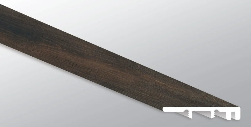 Cyrus Stable Semi Gloss End Cap Wood Look Lvt Moldings 1.5x0.25 close up