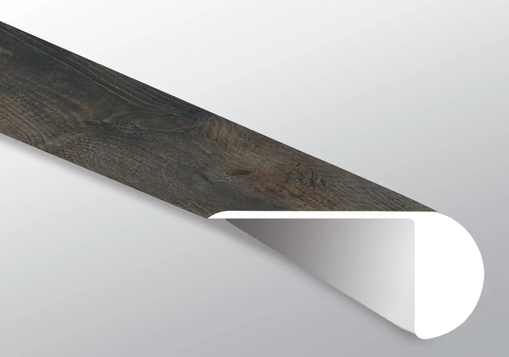 Cyrus Stable Semi Gloss Overlap Stair Nose Wood Look Lvt Moldings 2.23x1.03 close up