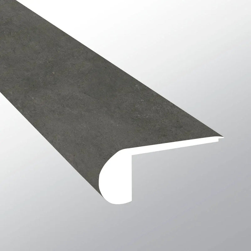Trecento Stormbound Semi Gloss Flush Stair Nose Stone Look Lvt Moldings 2.75x0.75 close up