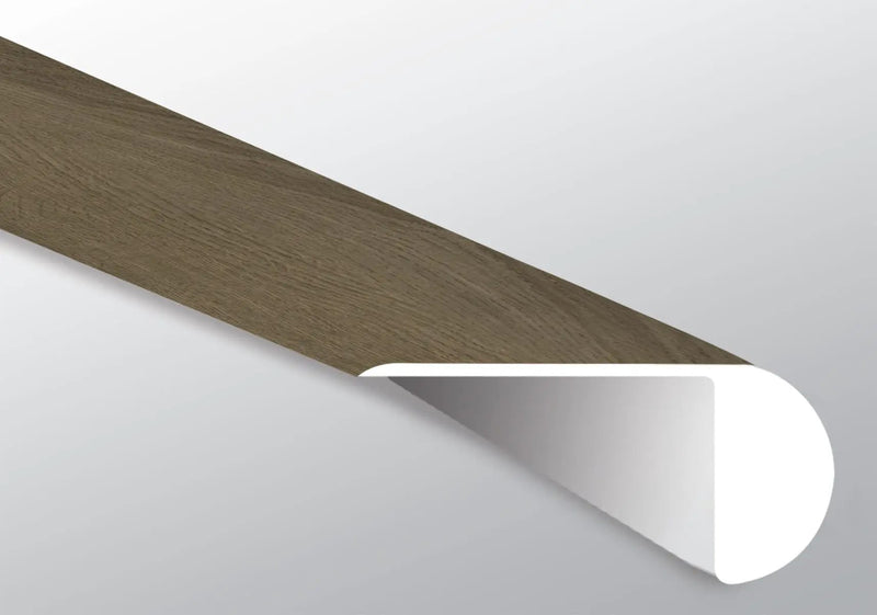 Ashton 2.0 Sunnyset Semi Gloss Overlap Stair Nose Wood Look Lvt Moldings 2.23x1.03 close up