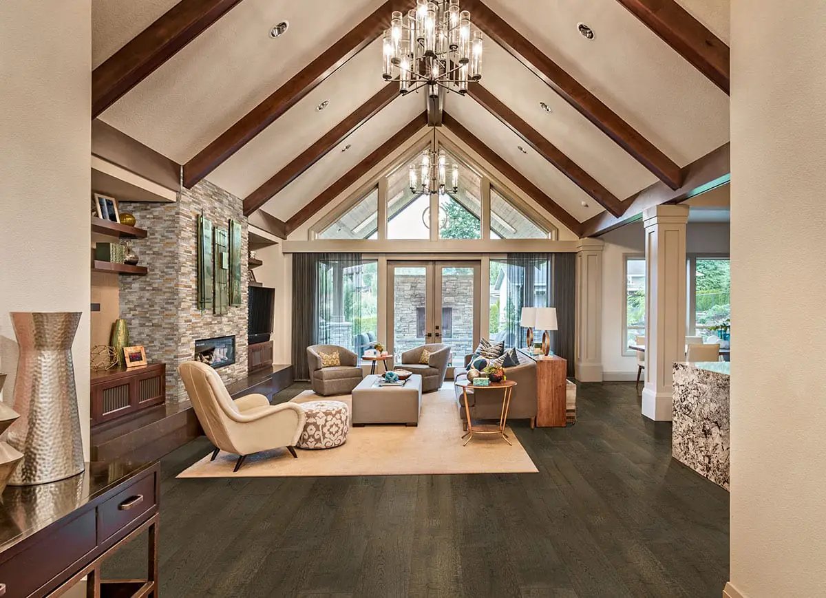 Mccarran Thornburg Brushed Wood Look Moldings 2x0.63 in a finished room