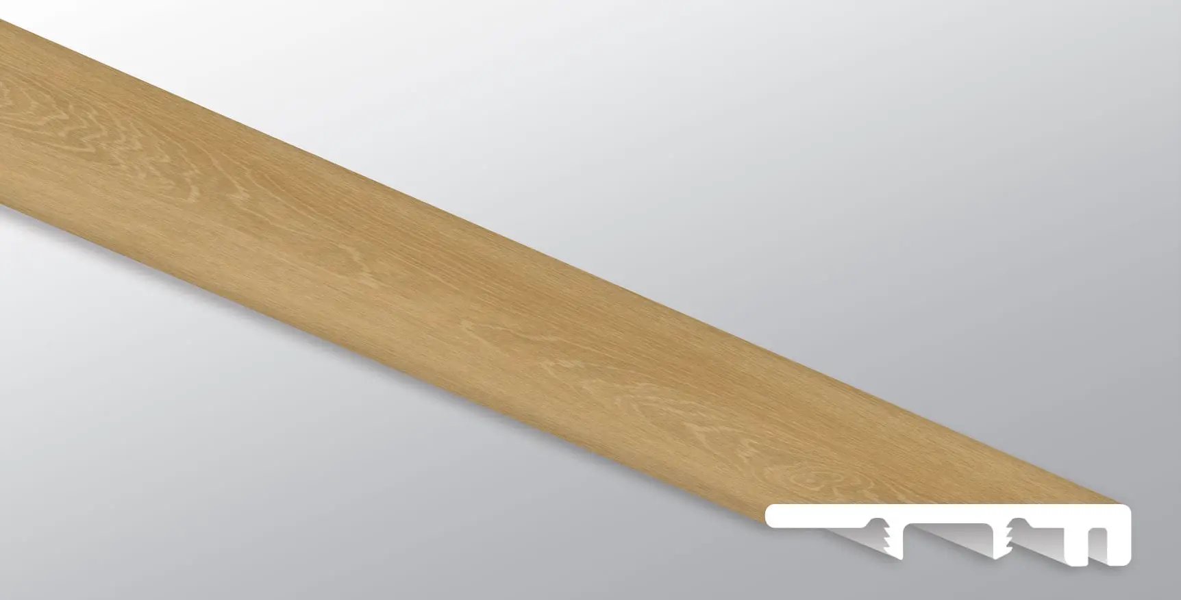Cyrus Valleyview Grove Semi Gloss End Cap Wood Look Lvt Moldings 1.5x0.25 close up