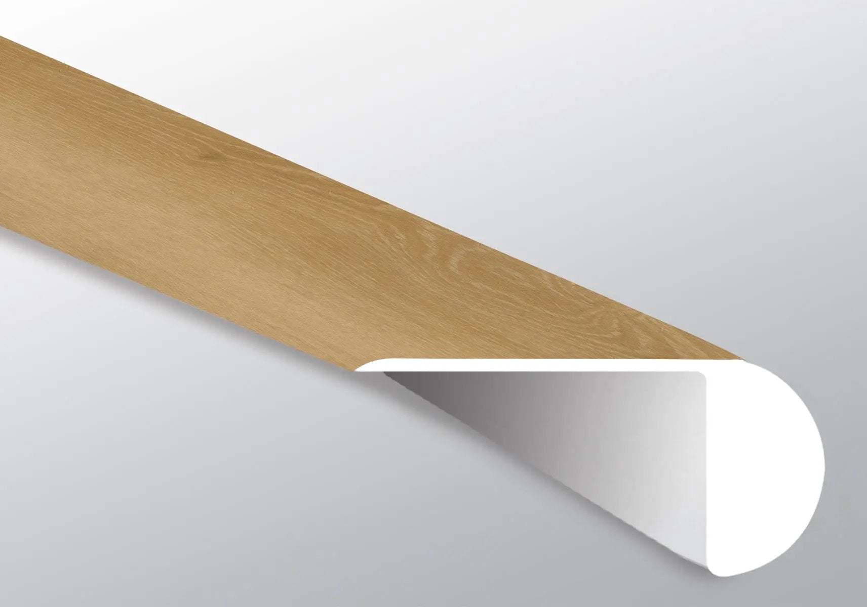 Cyrus Valleyview Grove Semi Gloss Overlap Stair Nose Wood Look Lvt Moldings 2.23x1.03 close up