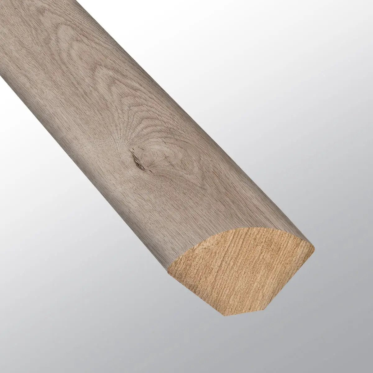 Cyrus Whitfield Gray Semi Gloss Quarter Round Wood Look Lvt Moldings 0.64x0.75 close up