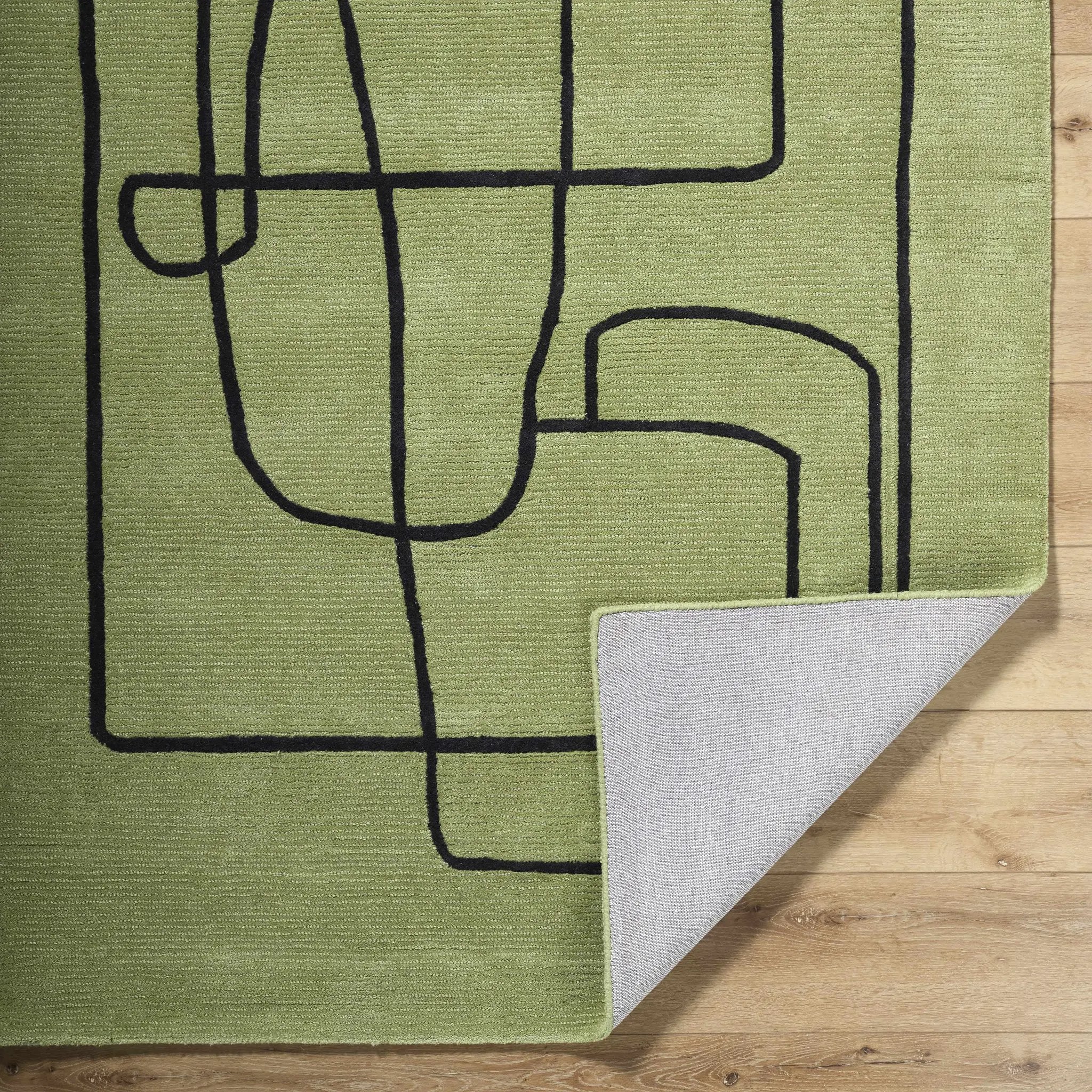 Vatsa Green Abstract Area Rug by Boutique Rugs