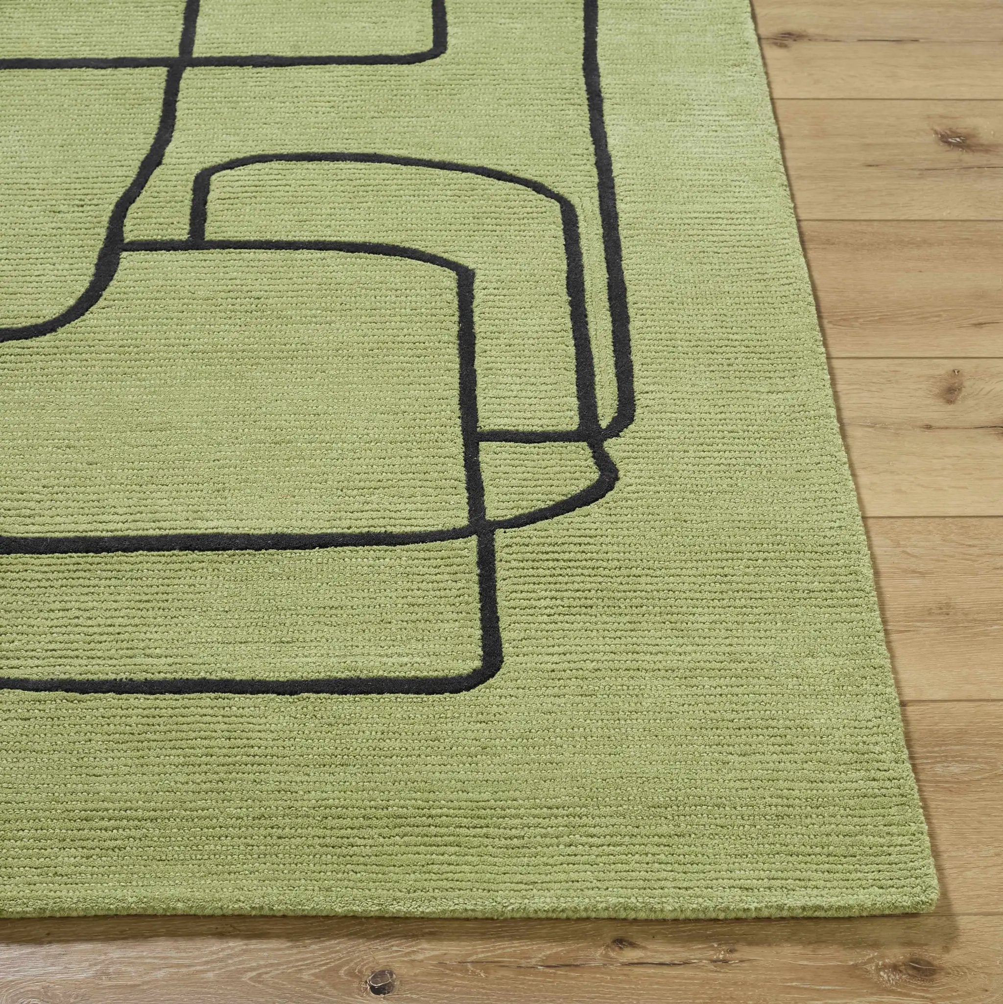 Vatsa Green Abstract Area Rug by Boutique Rugs