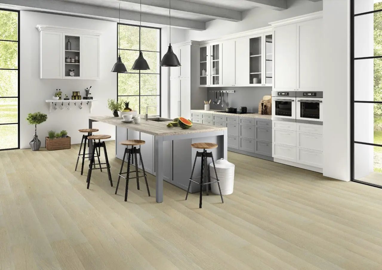 Woodhills Moorville Oak Wood Semi Gloss T Molding Look Moldings 1.25x0.28 in a finished room