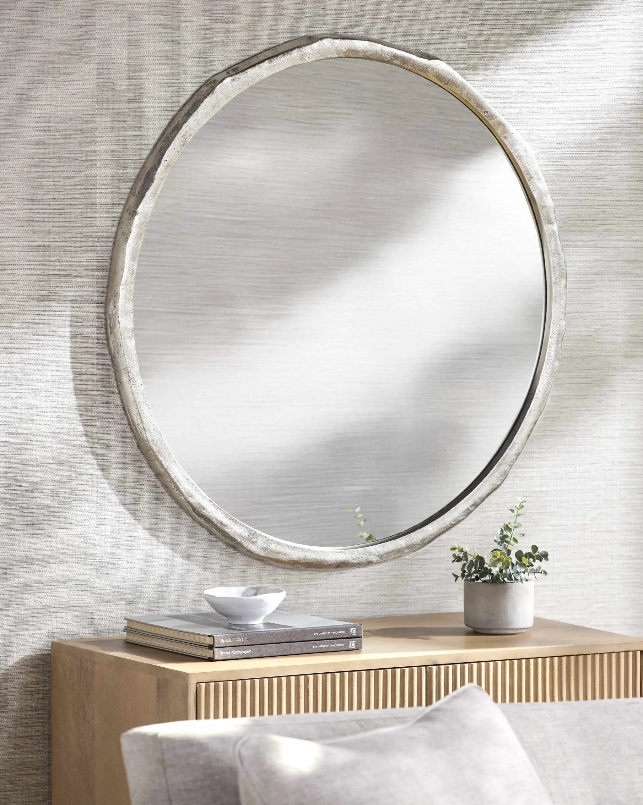 Vallelado Metallic - Nickel Accent Mirror by Boutique Rugs