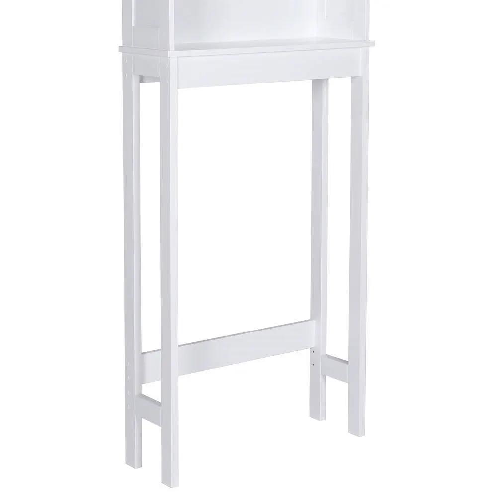 Over the Toilet Bathroom Storage Cabinet Shelving Unit in White Wood Finish by HomePacific