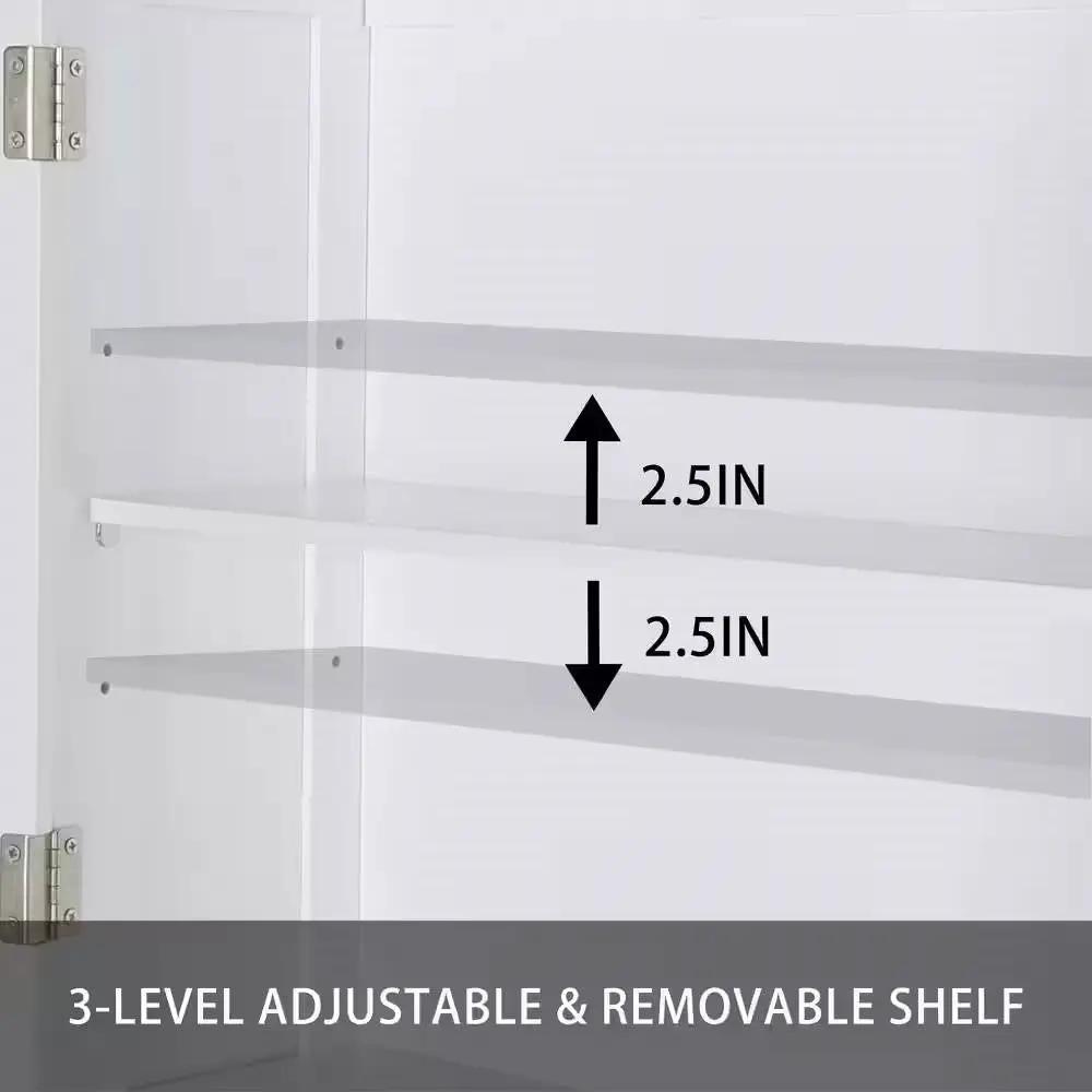 Over the Toilet Bathroom Storage Cabinet Shelving Unit in White Wood Finish by HomePacific