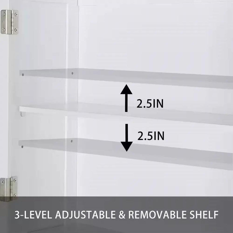 Over the Toilet Bathroom Storage Cabinet Shelving Unit in White Wood Finish by HomePacific