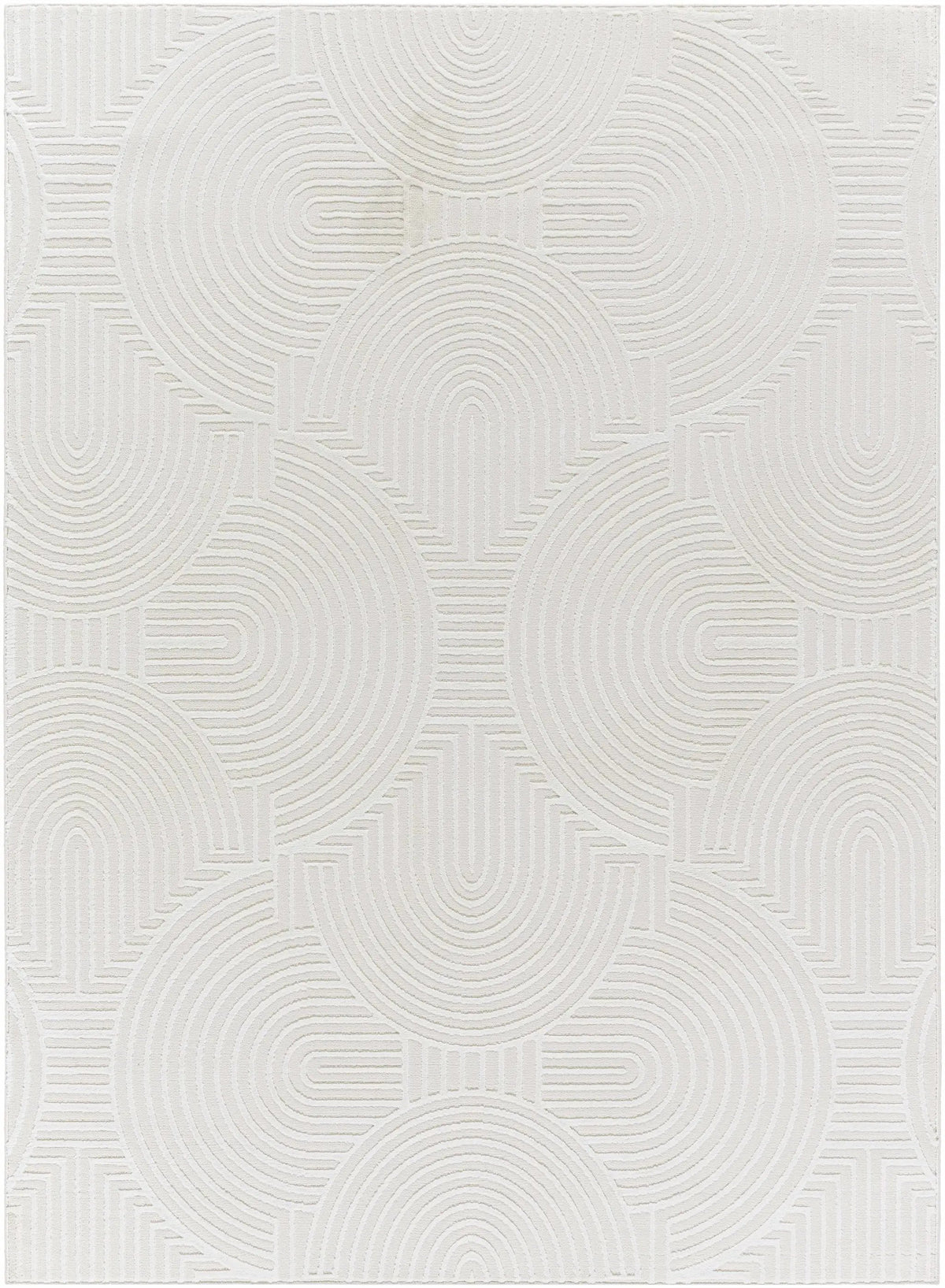 Aucoin Cream 3D Rainbow Washable Area Rug