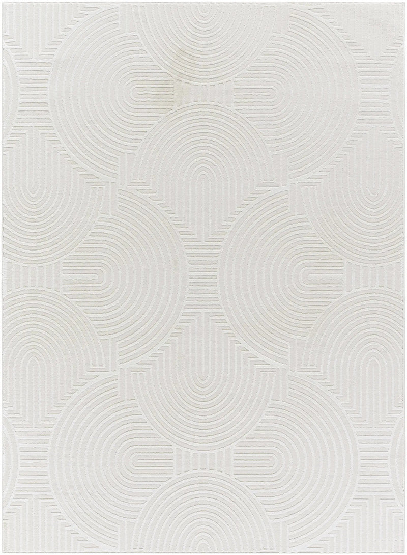 Aucoin Cream 3D Rainbow Washable Area Rug by Boutique Rugs