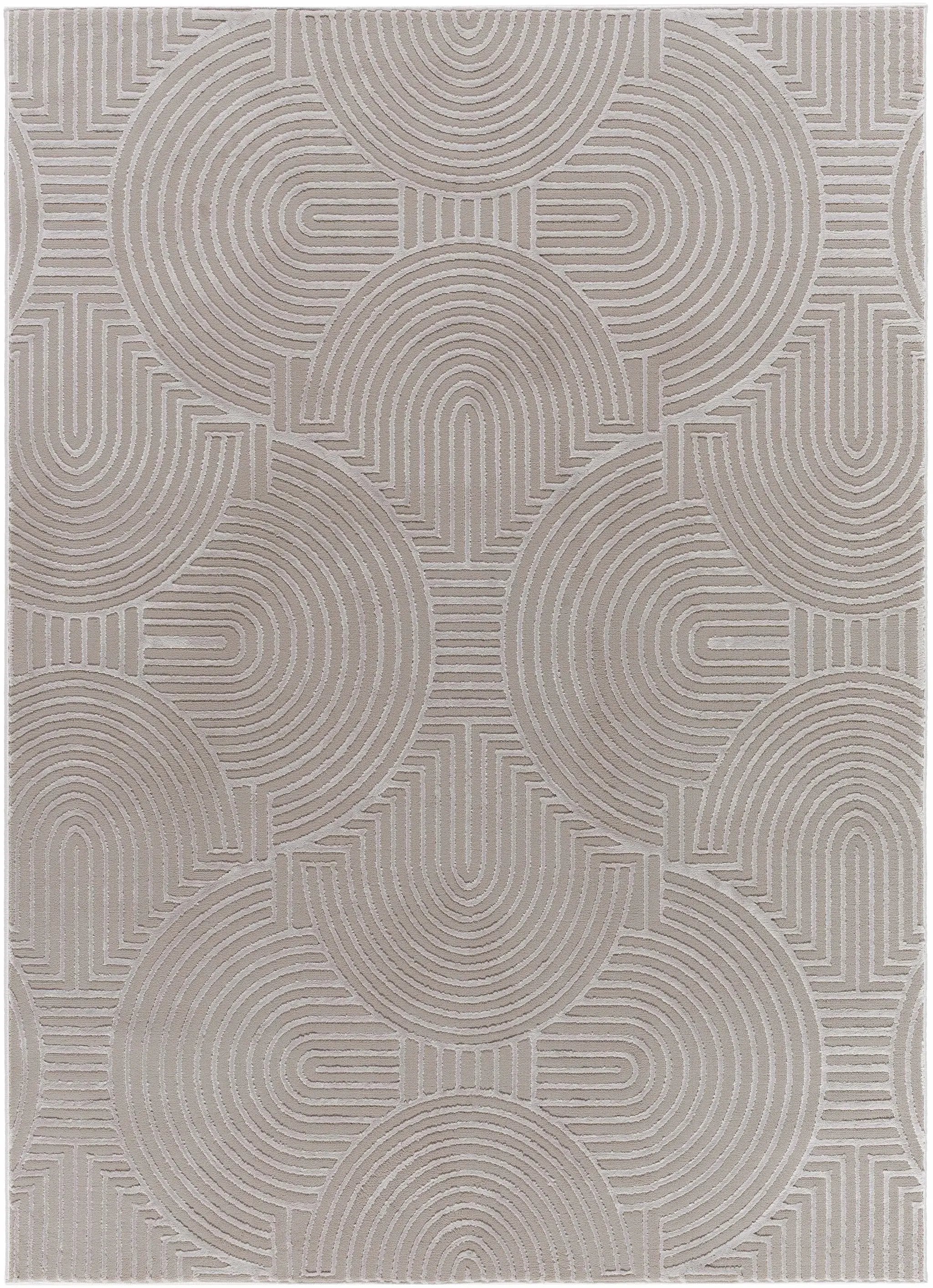 Aucoin Taupe 3D Rainbow Washable Area Rug by Boutique Rugs