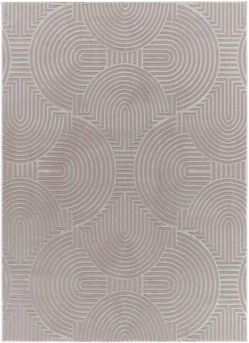 Aucoin Taupe 3D Rainbow Washable Area Rug by Boutique Rugs