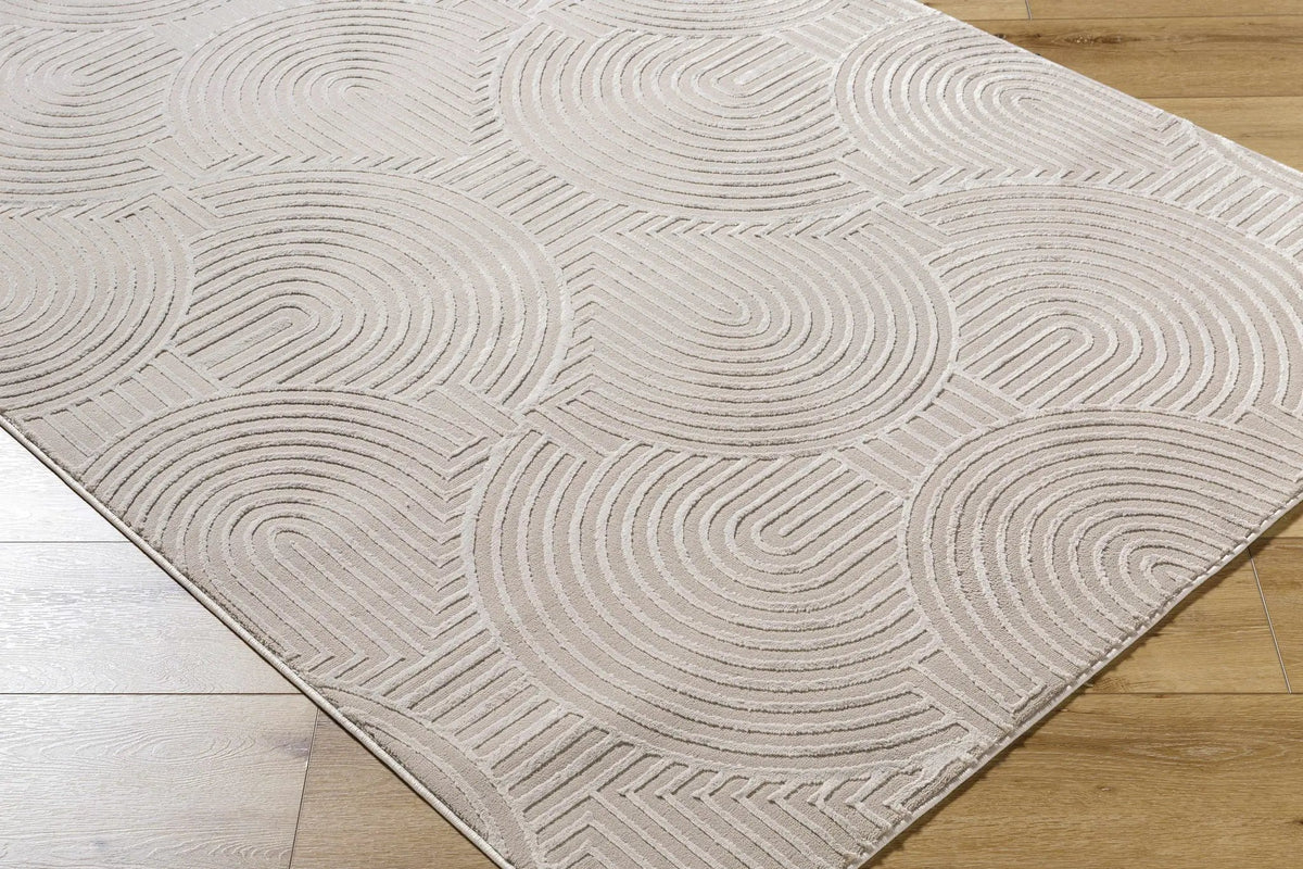 Aucoin Taupe 3D Rainbow Washable Area Rug, photo 6 of 8