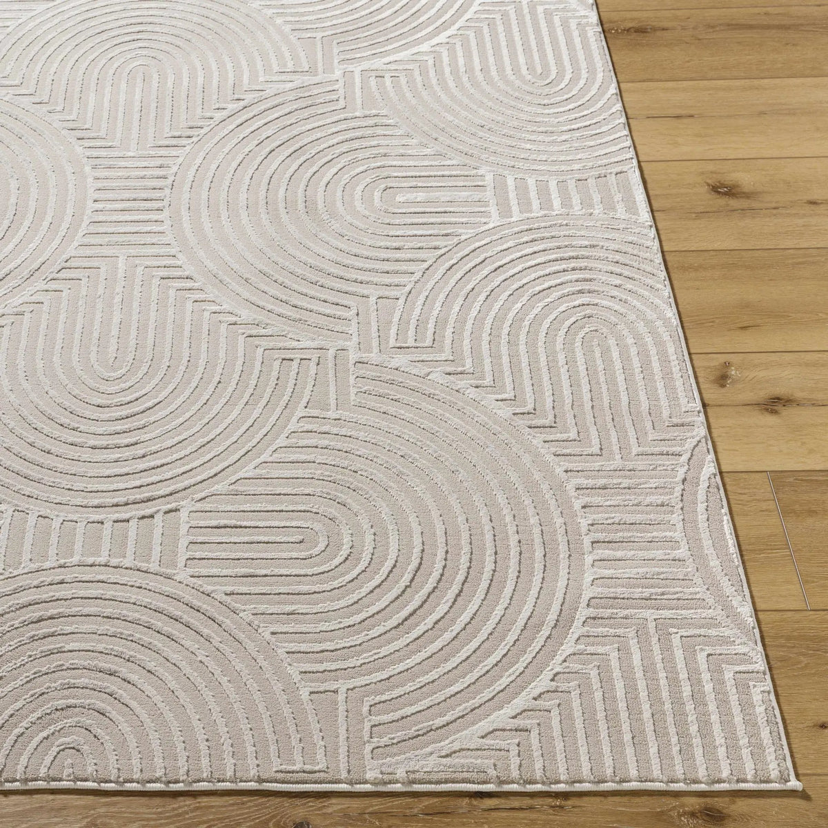 Aucoin Taupe 3D Rainbow Washable Area Rug, photo 7 of 8