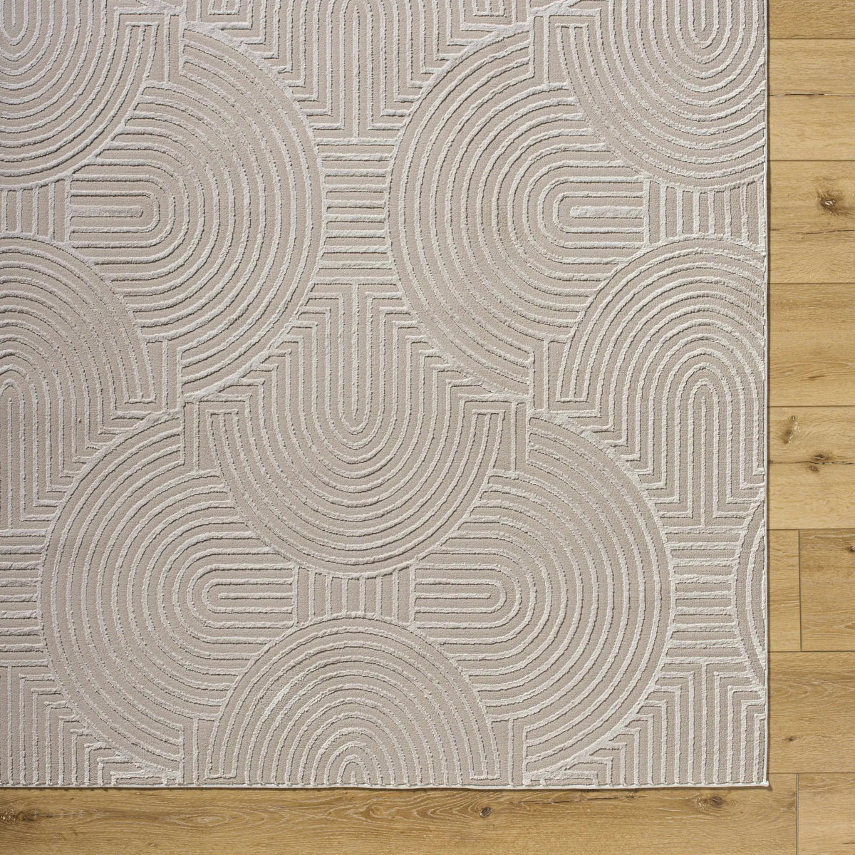 Aucoin Taupe 3D Rainbow Washable Area Rug, photo 3 of 8