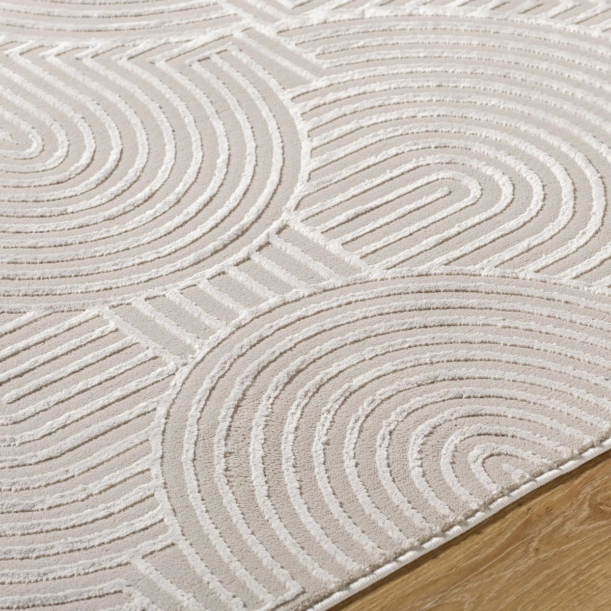Aucoin Taupe 3D Rainbow Washable Area Rug, photo 5 of 8
