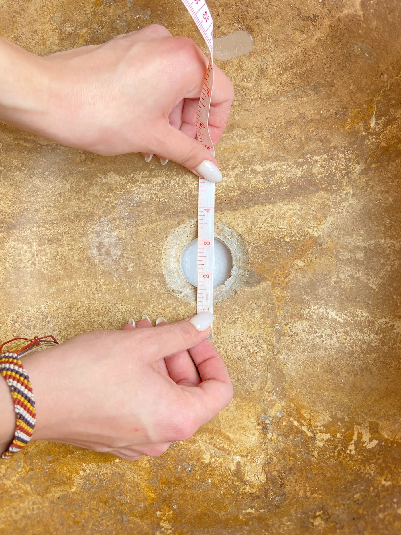 Valencia Travertine Vessel Bathroom Sink 16 Inch Round Honed Sand Blasted by GobekDesign