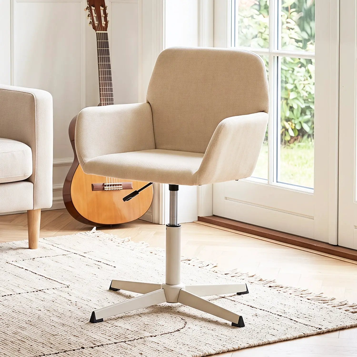 Swivel Vanity Chair with Adjustable Height and Back Support by DirectDeals