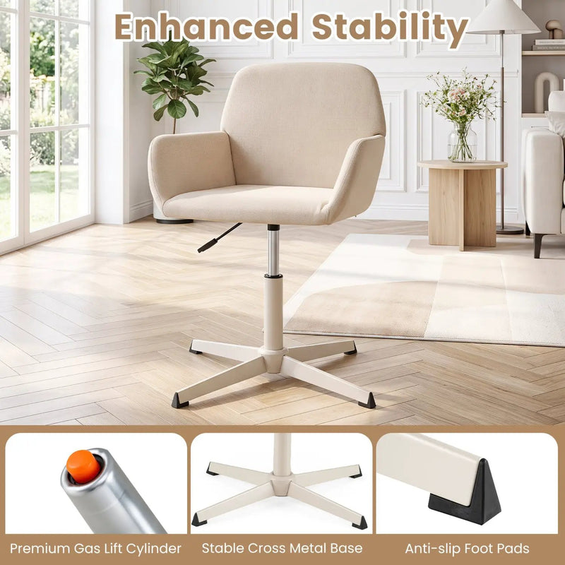 Swivel Vanity Chair with Adjustable Height and Back Support by DirectDeals