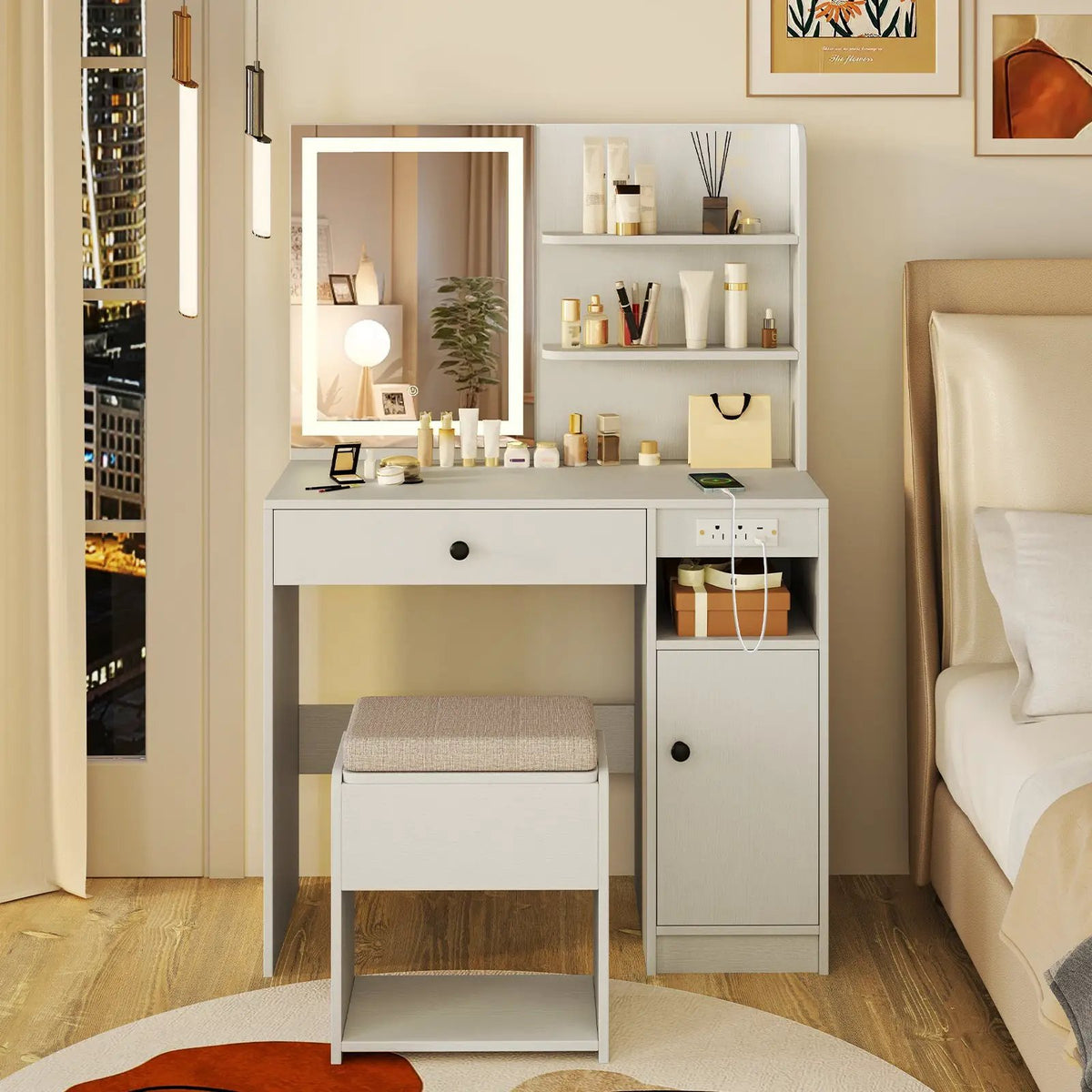 Vanity Desk with Mirror and Lights, photo 2 of 9