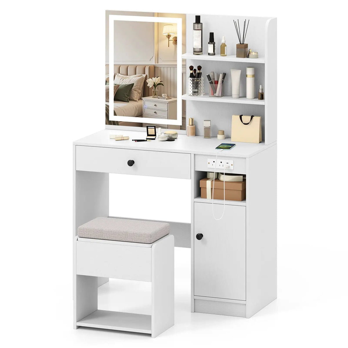 Vanity Desk with Mirror and Lights, photo 3 of 9